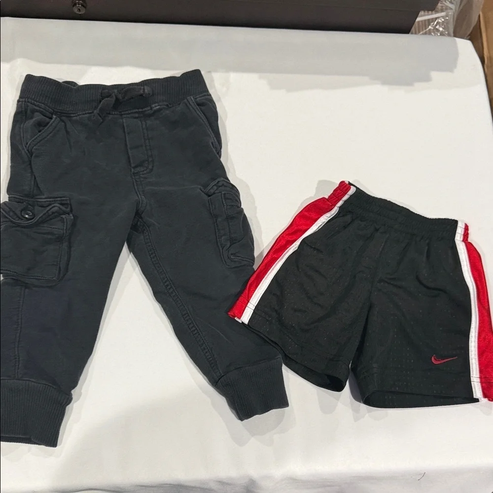 Nike Black Red Shorts. Gap joggers. Size 2T.